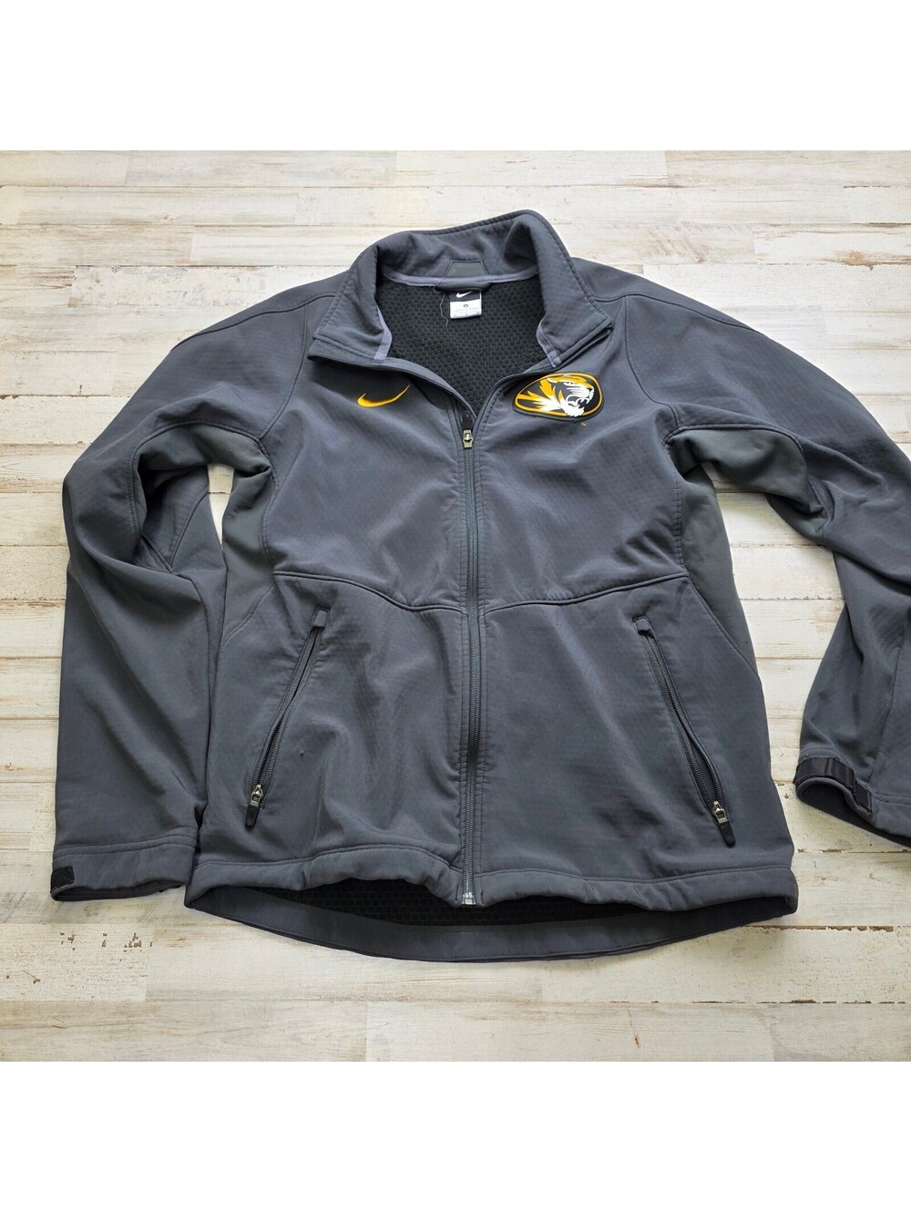 Nike Missouri Tigers Fleece Jacket M Gray Full Zip Mizzou Zip Pockets College